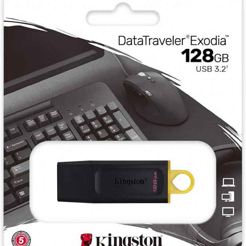 Kingston 128GB USB 3.2 Gen 1 Flash Drive – Plug & Play Portable Storage Device